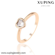 13953 Fashion Latest Cubic Zirconia Heart Shape Jewelry Finger Ring in 18k Gold -Plated